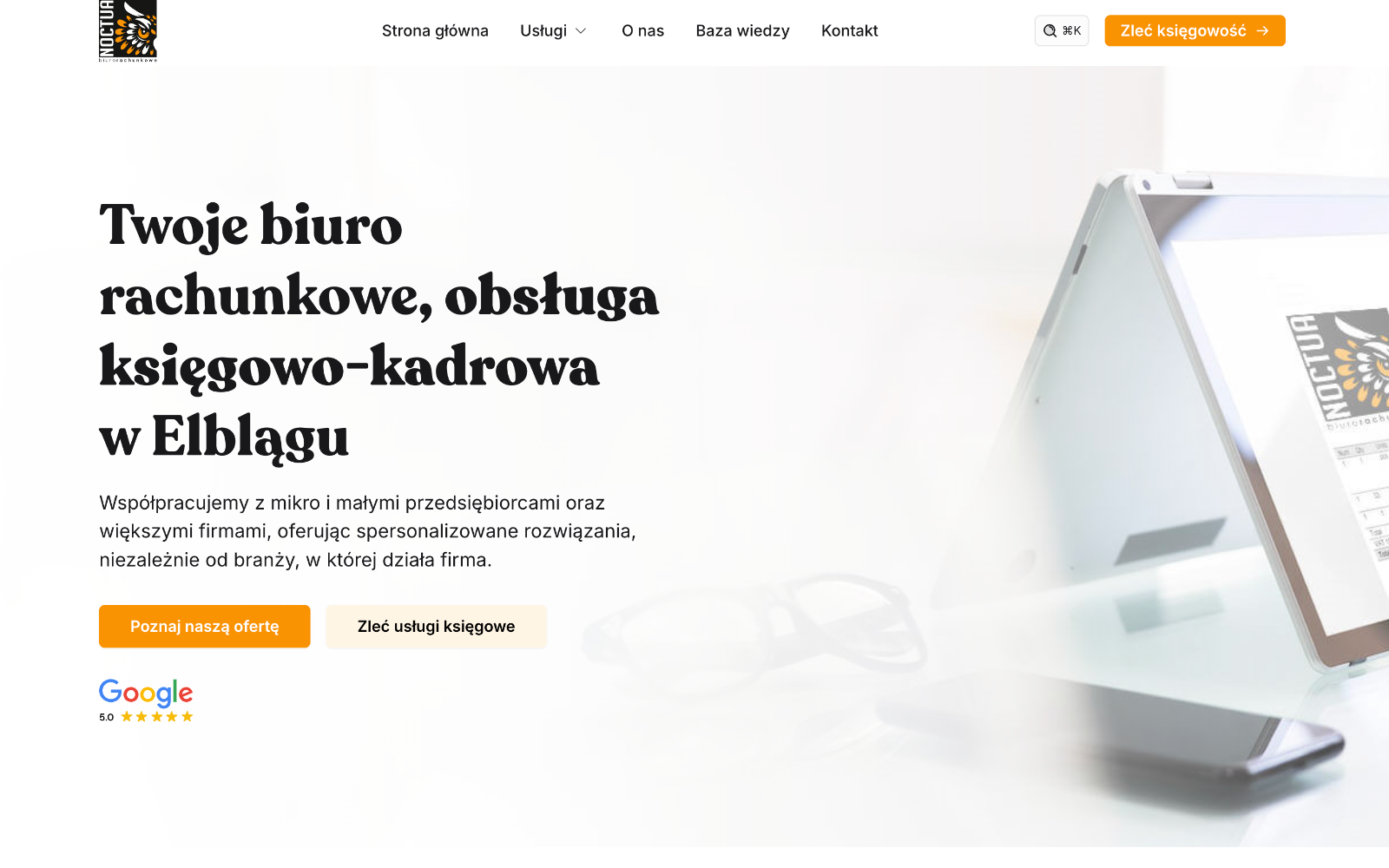 Podgląd: Strona Biura Rachunkowego Noctua