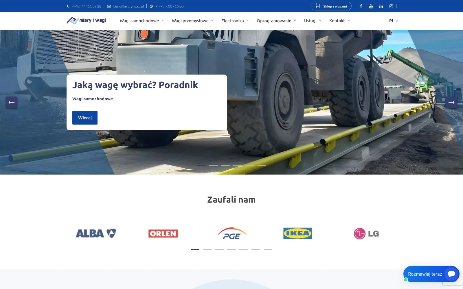 Podgląd: Strona Miary i Wagi
